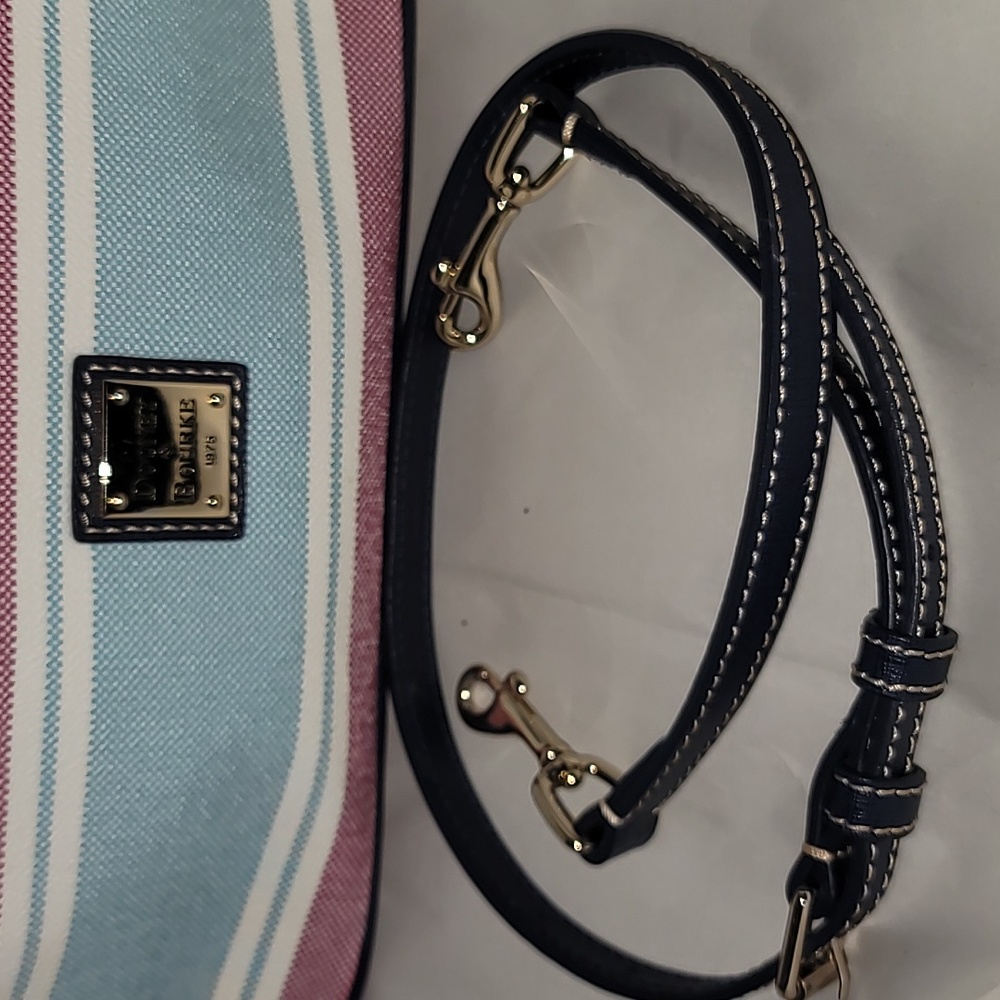 Dooney & Bourke Striped Satchel - Picture 3 of 13